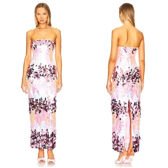 MAJORELLE Yasmina Gown in Iridescent Pink Multi Size M - Picture 1 of 10